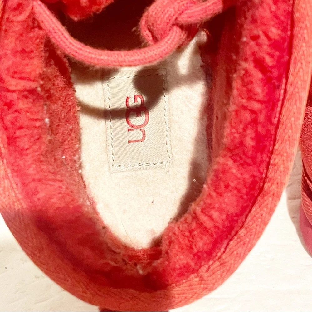 UGG Mens Size 6‎ Neumel Samba Red Suede Sheep Wool Ankle Boots